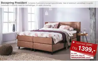 Woonsquare Boxspring President aanbieding