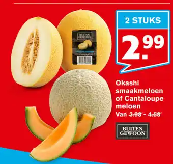 Hoogvliet Okashi smaakmeloen of Cantaloupe meloen 2 st aanbieding