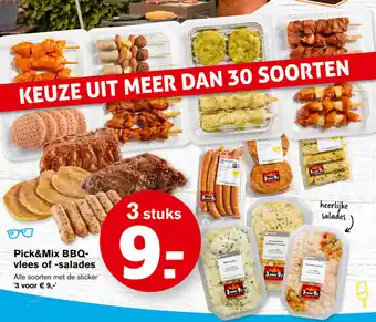 Hoogvliet Pick&mix BBQ-vlees of -salades 3 st aanbieding