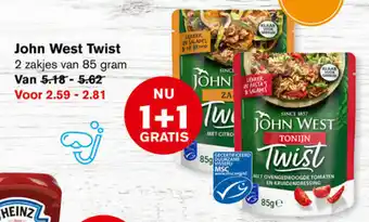 Hoogvliet John West Twist 2*85 gr aanbieding