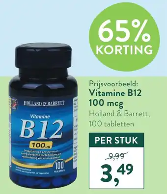 Holland & Barrett Vitamine b12 100 mcg aanbieding