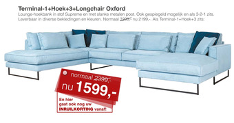 Woonsquare Terminal-1+Hoek+3+Longchair Oxford aanbieding