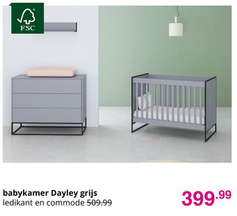 Baby & Tiener babykamer Dayley grijs aanbieding