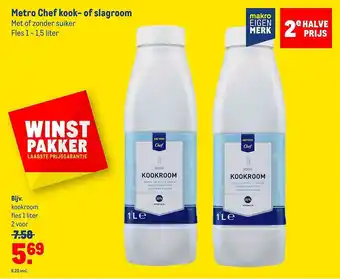 Makro Metro chef kook- of slagroom aanbieding