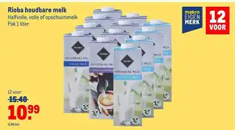 Makro Rioba houdbare melk aanbieding