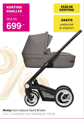 Baby & Tiener Mutsy Icon Leisure FJord Brown aanbieding