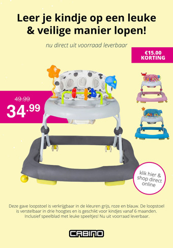 Baby & Tiener Cabino loopstoel aanbieding