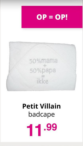 Baby & Tiener Petit Villain badcape aanbieding