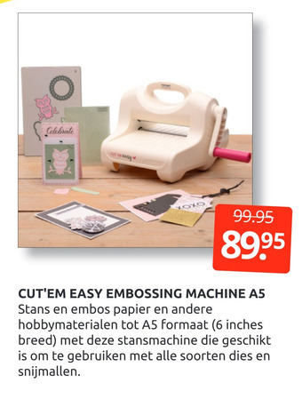 Boekenvoordeel Cut'em Easy Embossing Machine A5 aanbieding