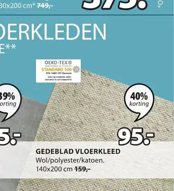 Jysk Gedeblad Vloerkleed 140x200 cm aanbieding