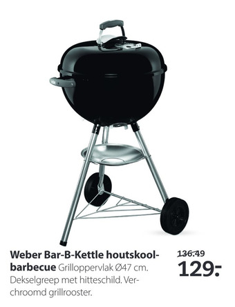 Boerenbond Weber Bar-B-Kettle houtskoolbarbecue aanbieding