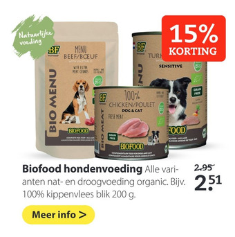 Boerenbond Biofood hondenvoeding aanbieding