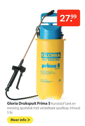 Boerenbond Gloria Drukspuit Prima 5 aanbieding