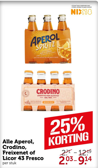 Coop Alle Aperol, Crodino, Freixenet of Licor 43 Fresco aanbieding