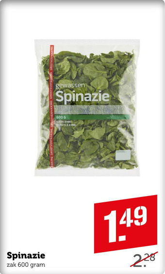 Coop Spinazie aanbieding