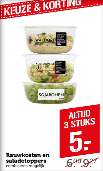 Coop Rauwkosten en saladetoppers aanbieding