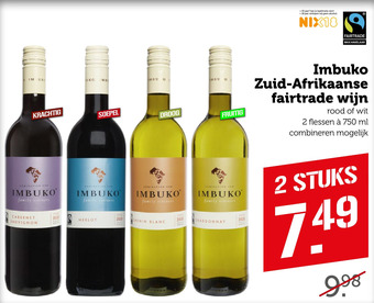 Coop Imbuko Zuid-Afrikaanse fairtrade wijn aanbieding