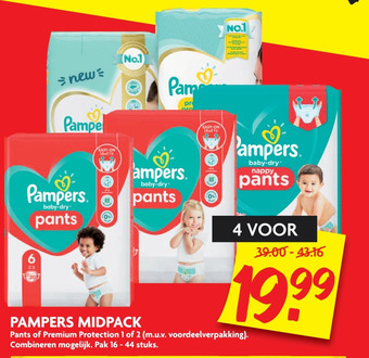 Dekamarkt Pampers midpack aanbieding