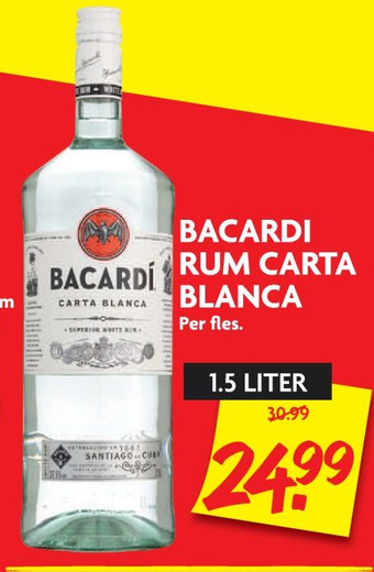 Dekamarkt Bacardi rum carta blance aanbieding