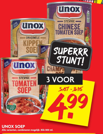 Dekamarkt Unox snoep aanbieding