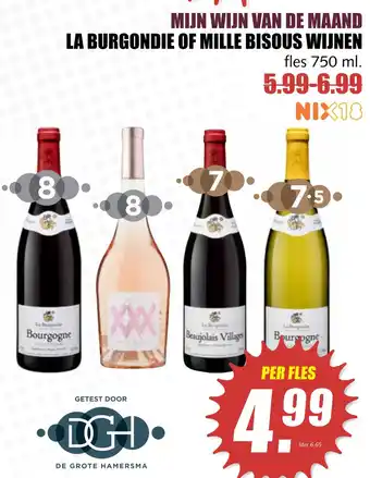 MCD Supermarkt La burgondie of mille bisous wijnen 750ml aanbieding