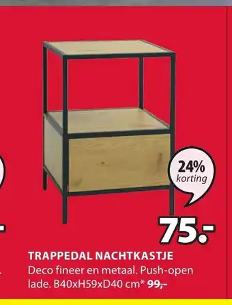 Jysk Trappedal Nachtkastje B40 x H59 x D40 cm aanbieding