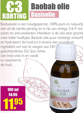 Gezond & Wel Baobab olie Basisolie aanbieding