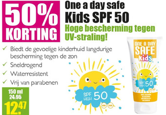 Gezond & Wel One a day safe Kids SPF 50 aanbieding