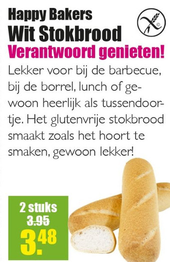 Gezond & Wel Happy Bakers Wit Stokbrood aanbieding