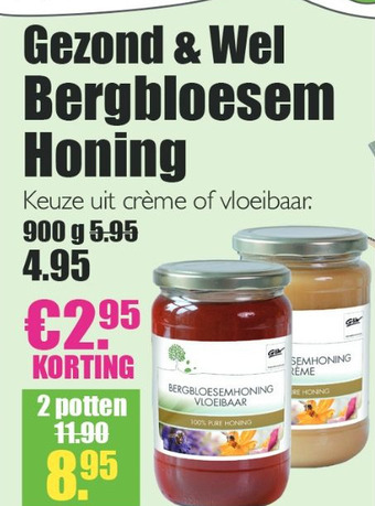 Gezond & Wel Gezond & Wel Bergbloesem Honing aanbieding