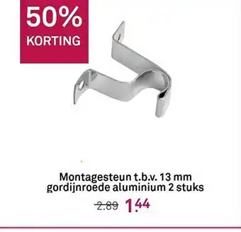 Karwei Montagesteun t.b.v. 13 mm gordijnroede aluminium 2 stuks aanbieding