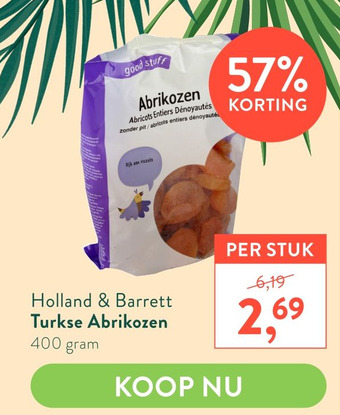 Holland & Barrett Holland & Barrett Turkse Abrikozen aanbieding