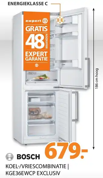 Expert Bosch Koel-/Vriescombinatie | KGE36EWCP EXCLUSIV aanbieding