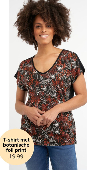 MS Mode T-shirt met botanische foil print aanbieding