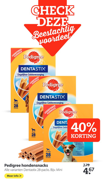 Pets Place Pedigree hondensnacks aanbieding