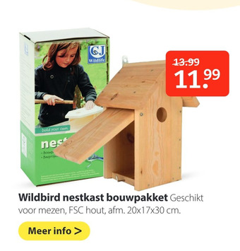 Pets Place Wildbird nestkast bouwpakket aanbieding