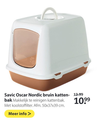 Pets Place Savic Oscar Nordic bruin kattenbak aanbieding