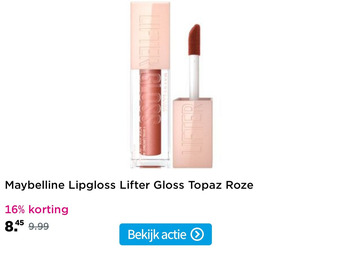 Plein.nl Maybelline Lipgloss Lifter Gloss aanbieding