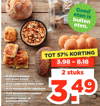 PLUS Diverse broodjes en gebak aanbieding