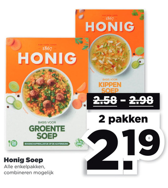 PLUS Honig Soep aanbieding