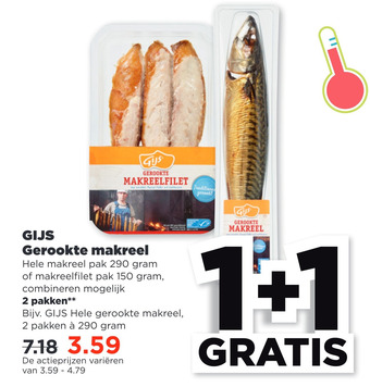 PLUS GIJS Gerookte makreel aanbieding