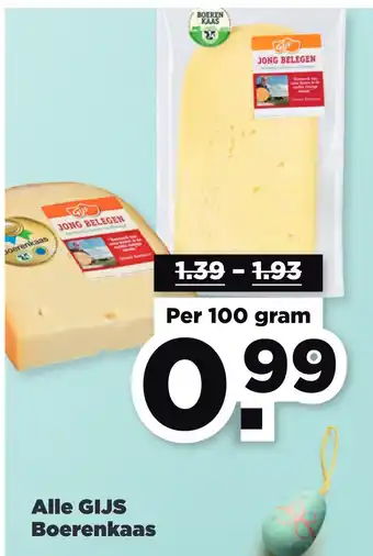 PLUS Alle GIJS boeren kaas 100gram aanbieding