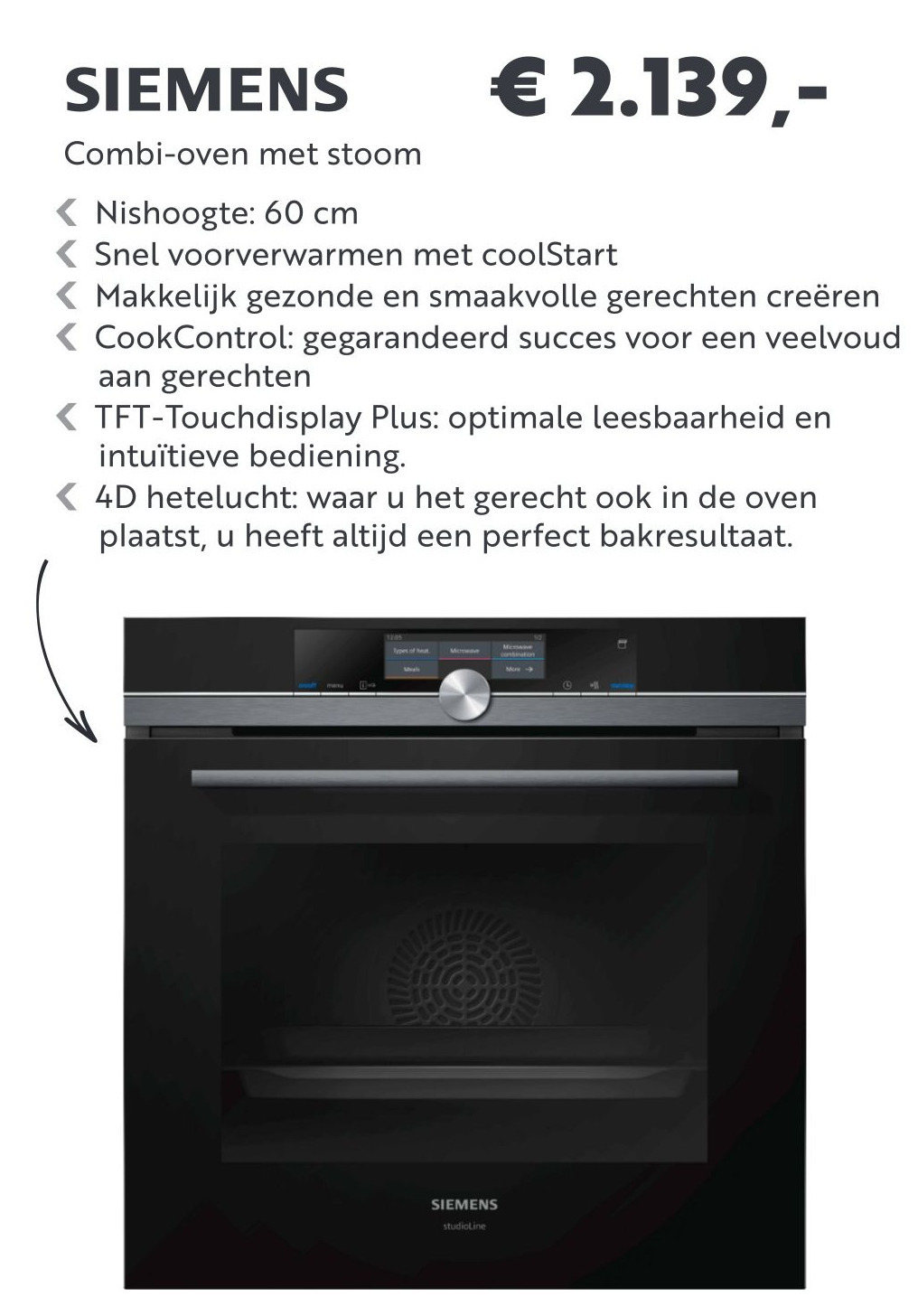 SIEMENS Combioven met stoom aanbieding bij Superkeukens