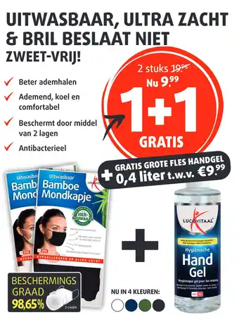 Lucovitaal Bamboe mondkapje aanbieding