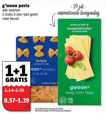 Poiesz g'woon pasta aanbieding