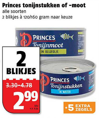 Poiesz Princes tonijnstukken of -moot aanbieding