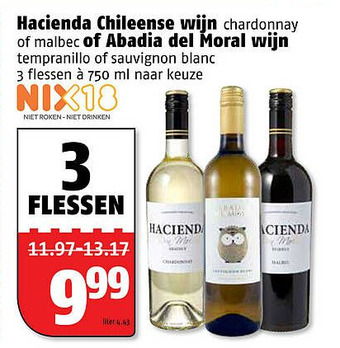 Poiesz Hacienda of malbec of Abadia del Moral wijn aanbieding