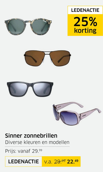 ANWB Sinner zonnebrillen aanbieding