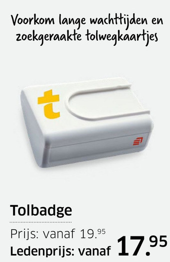 ANWB Tolbadge aanbieding