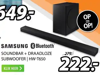 Expert SAMSUNG Soundbar met draadloze subwoofer | HW-T650 aanbieding